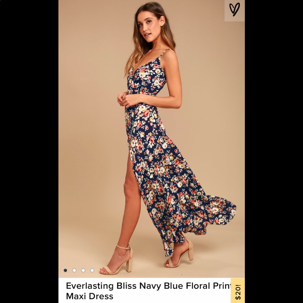 Everlasting Bliss NavyBlue Floral Print Maxi Dress